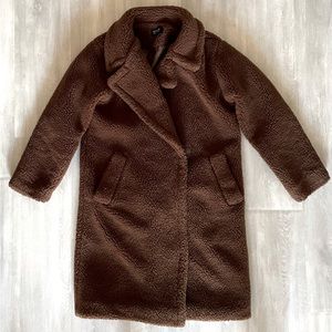 Teddy Bear Long Brown Coat size small medium